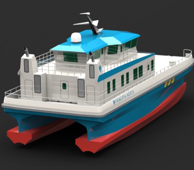 25 m Catamaran CTV 3D render 5